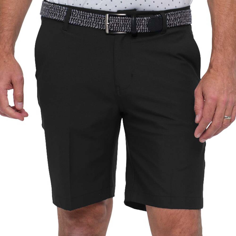 Dunning Golf Shorts Mens 42 Black Player Fit Woven Solid Twill V Notch Pockets